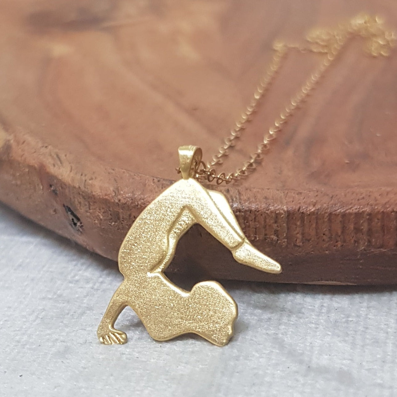 Custom Gold or Silver Yoga Pendant Necklace - AlmaJewelryShop Online boutique for gold and silver jewelry