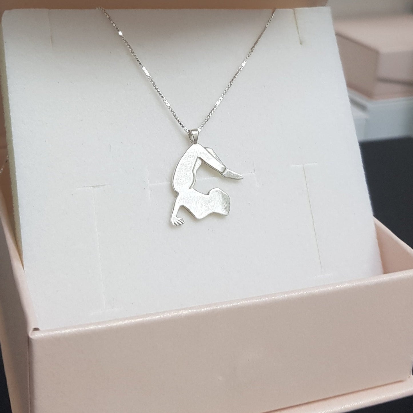 Custom Gold or Silver Yoga Pendant Necklace - AlmaJewelryShop Online boutique for gold and silver jewelry