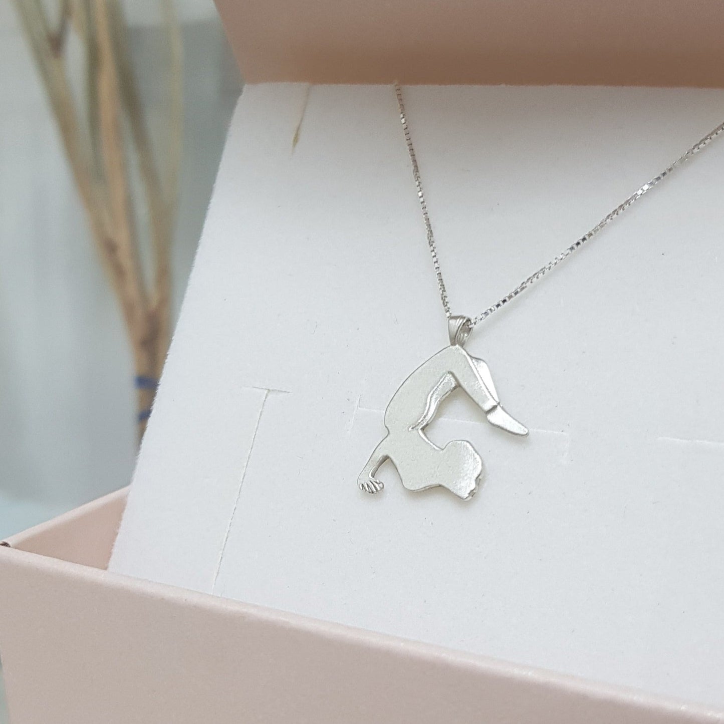Custom Gold or Silver Yoga Pendant Necklace - AlmaJewelryShop Online boutique for gold and silver jewelry