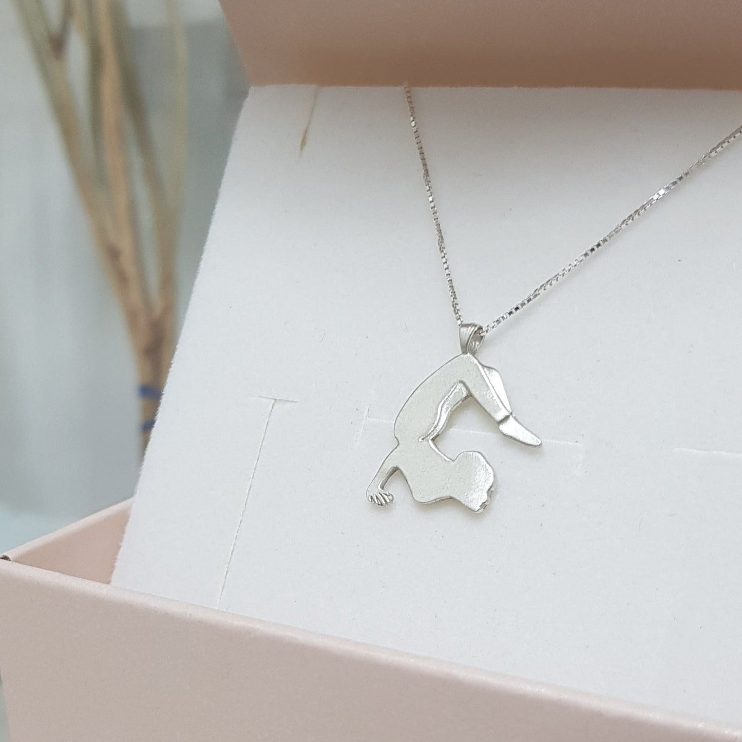 Custom Gold or Silver Yoga Pendant Necklace - AlmaJewelryShop Online boutique for gold and silver jewelry