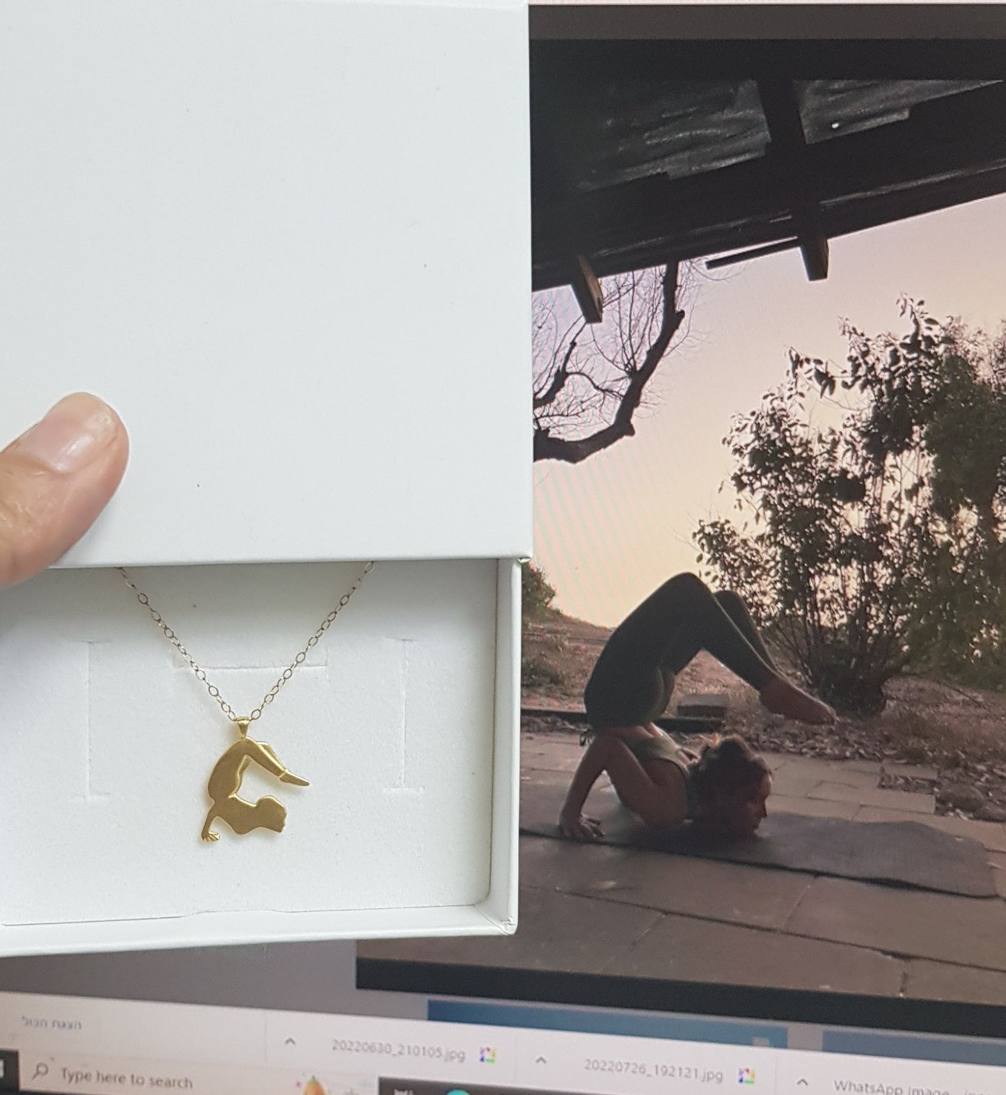 Custom Gold or Silver Yoga Pendant Necklace - AlmaJewelryShop Online boutique for gold and silver jewelry
