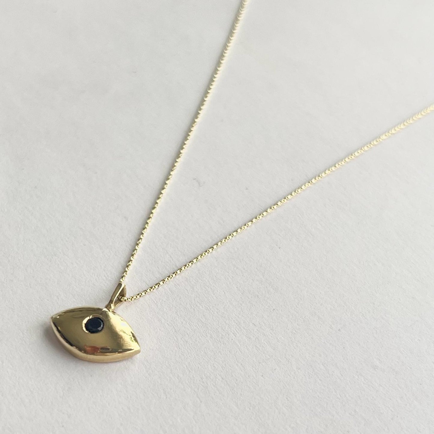 שרשרת ותליון עין- זהב 14 קראט