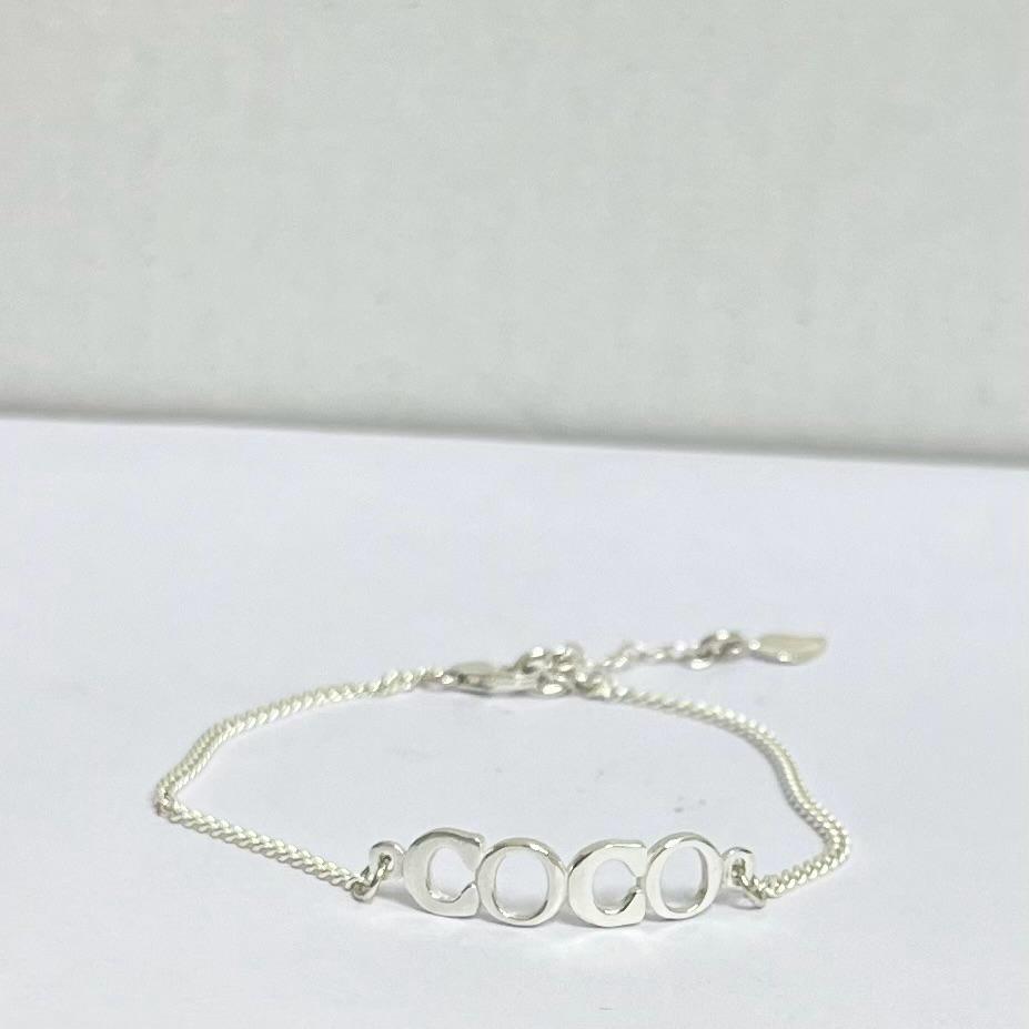 צמיד אותיות מכסף