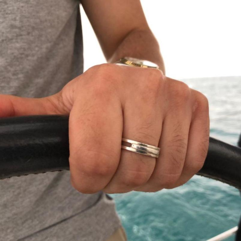 Men ring, Masculine ring, Sailor ring, Skipper ring - AlmaJewelryShop Online boutique for gold and silver jewelry