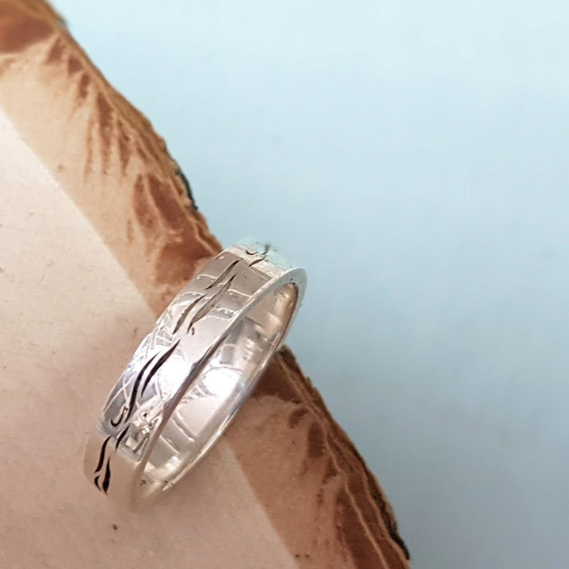 Waves Ring, Sterling Silver Men Ring, Name ring, silver ring, Personalized Ring, design ring - AlmaJewelryShop Online boutique for gold and silver jewelry