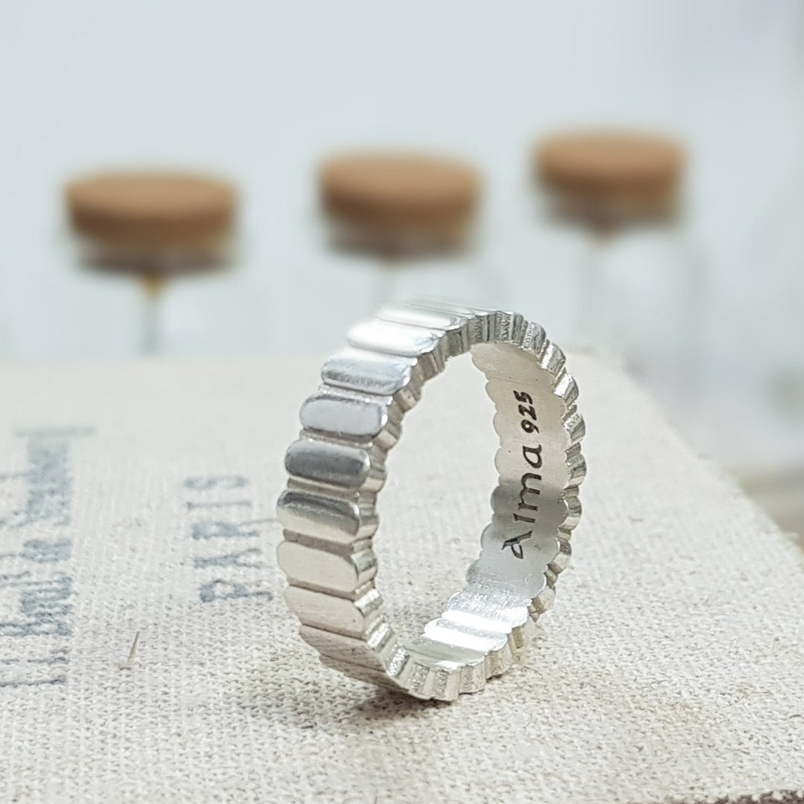Unique Men Ring, Bold Men Ring, silver ring, Personalized Ring, designer ring - AlmaJewelryShop Online boutique for gold and silver jewelry