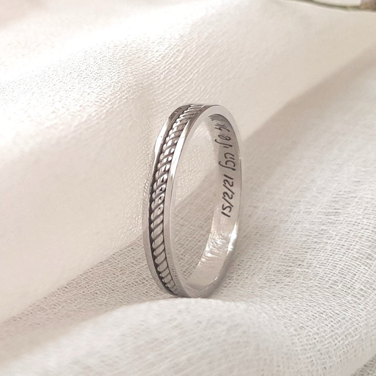 Men's White Gold Wedding Bands - AlmaJewelryShop Online boutique for gold and silver jewelry