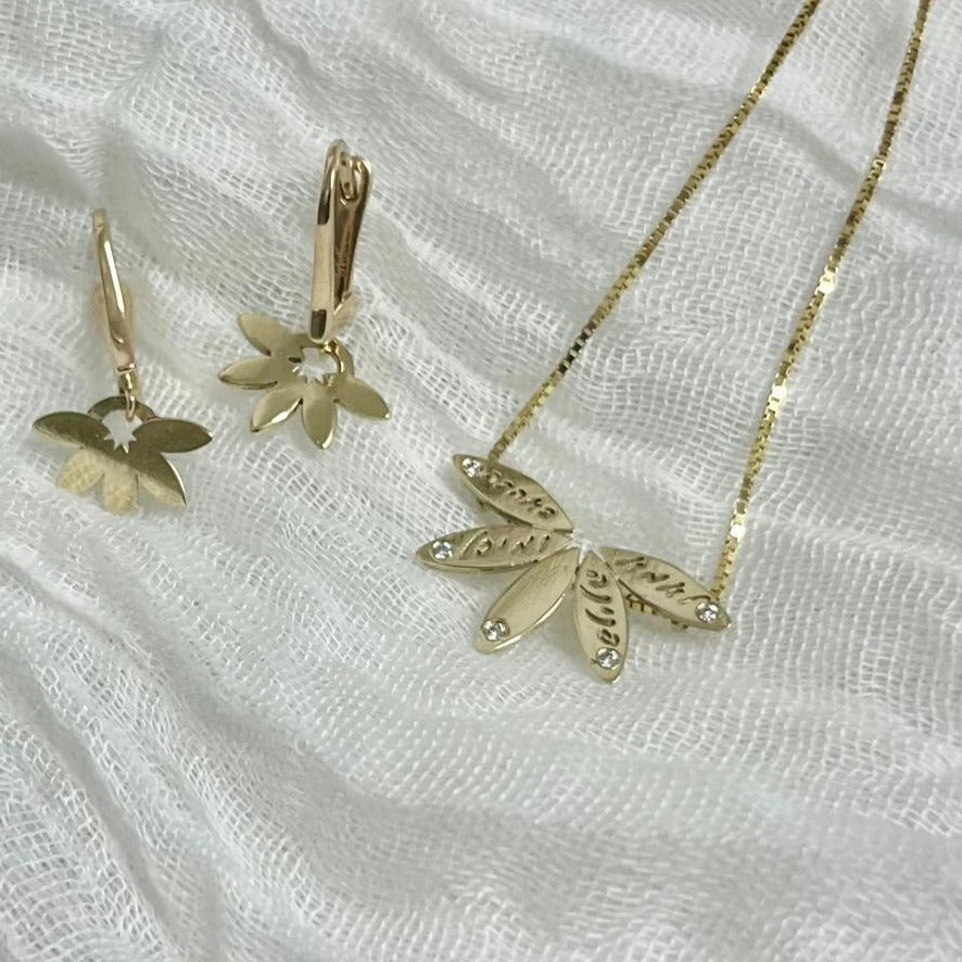 Whispers of Nature Gold Set - AlmaJewelryShop