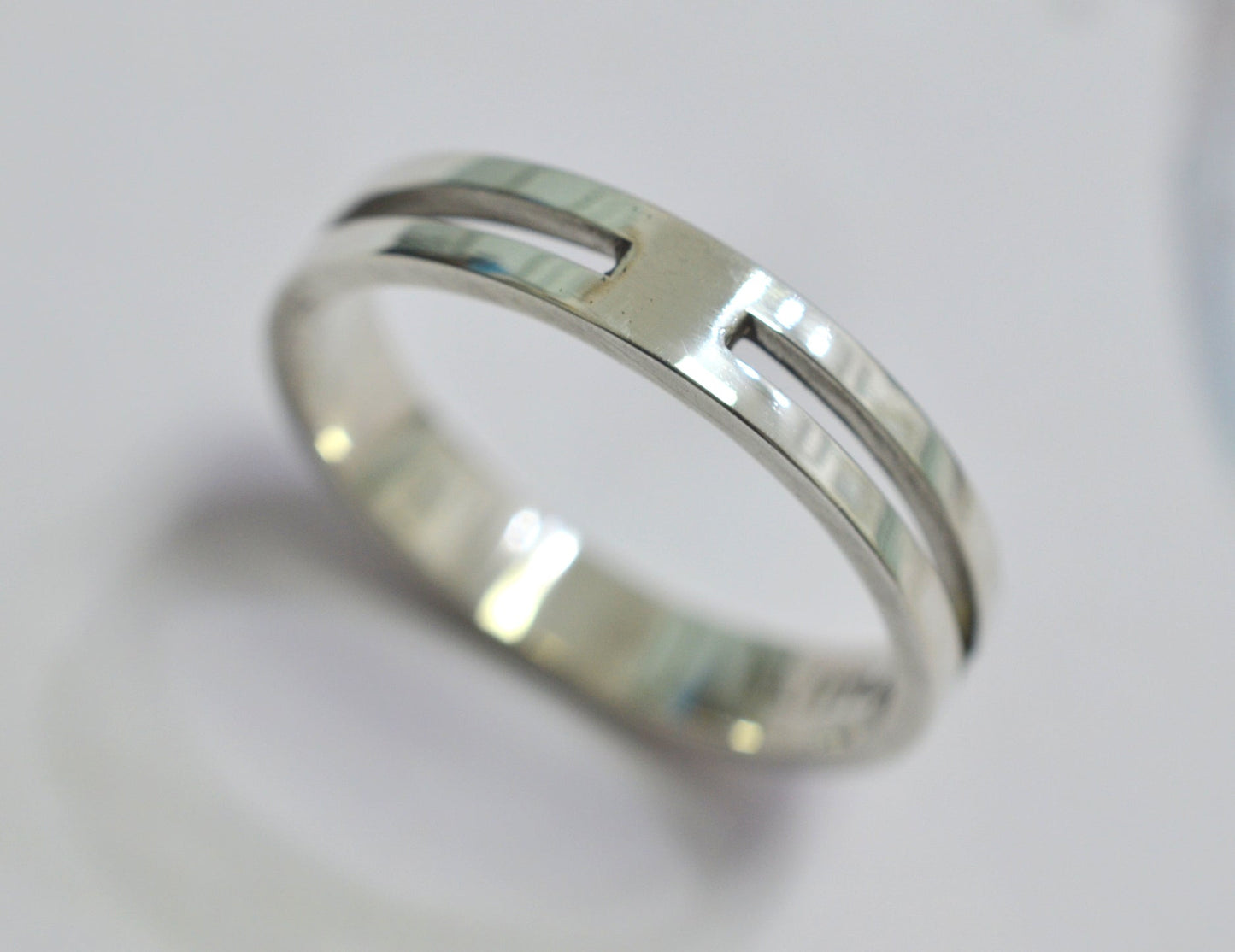 Men Simple Ring, Sterling Silver Wave Ring, Name ring, silver ring, Personalized Ring, design ring - AlmaJewelryShop Online boutique for gold and silver jewelry
