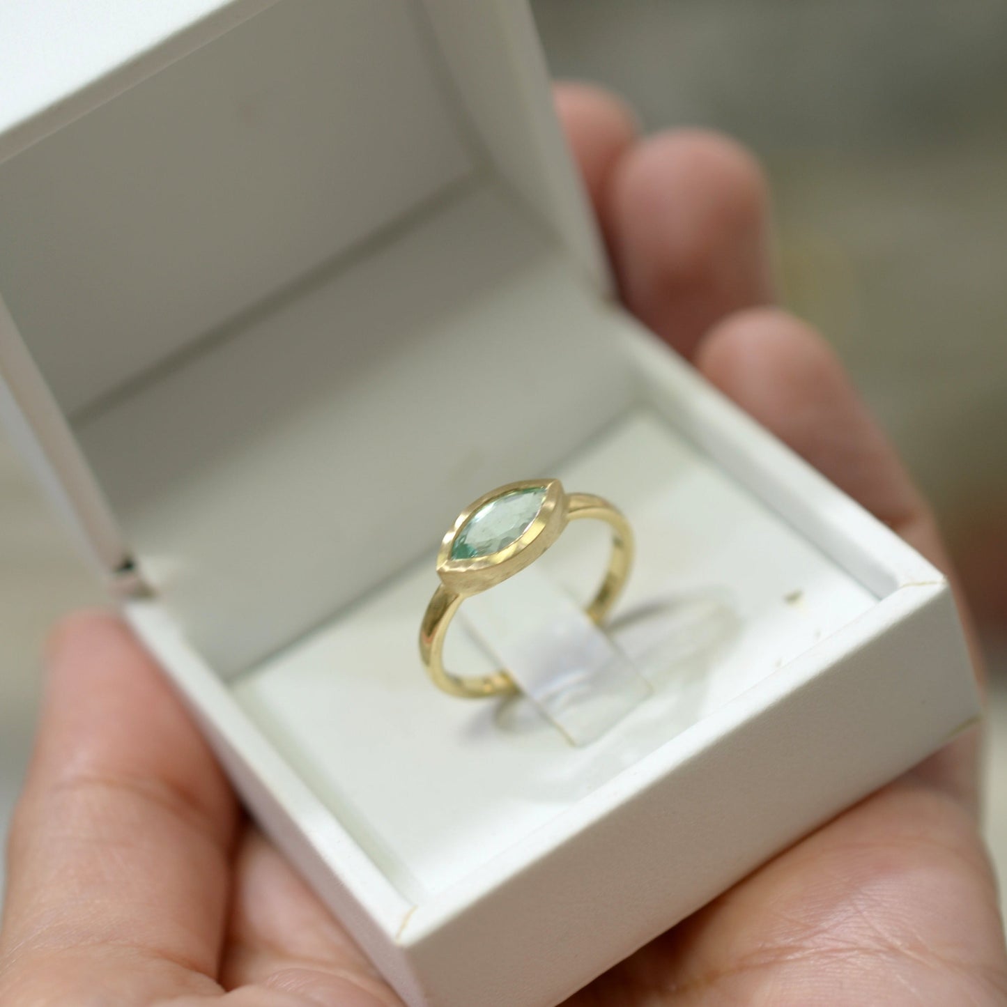 Aquamarine marquise gold ring. Marquise gold Ring, Personalized Ring, Delicate ring, 14K gold Ring, - AlmaJewelryShop Online boutique for gold and silver jewelry